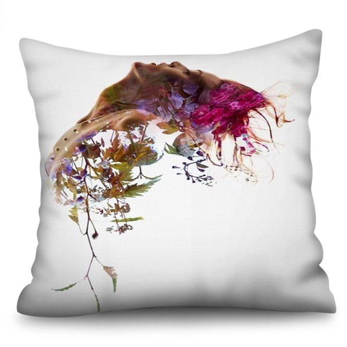 

Digital Printing Square Sofa Cushion Hug Pillow Case, White