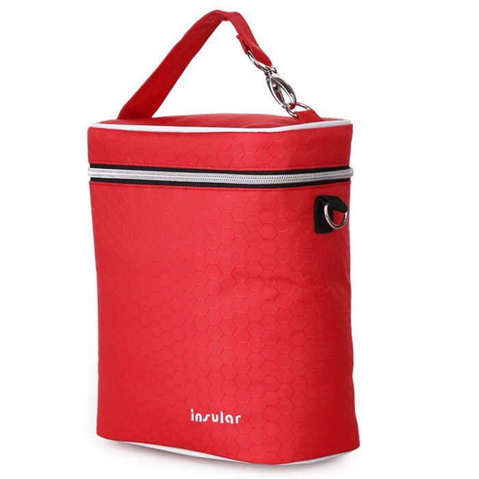 

INSULAR Large Capacity Waterproof Bottle Bag Durable Insulation Package, Red
