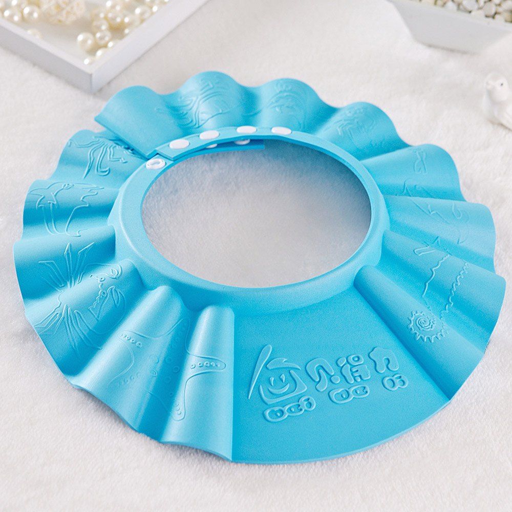 

Adjustable Thick Waterproof Baby Shower Cap, Deep sky blue