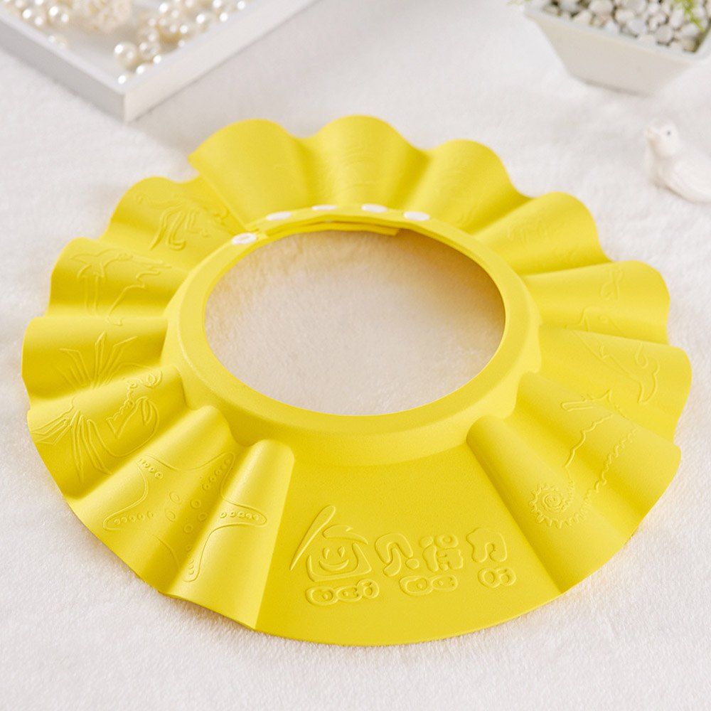 

Adjustable Thick Waterproof Baby Shower Cap, Corn yellow