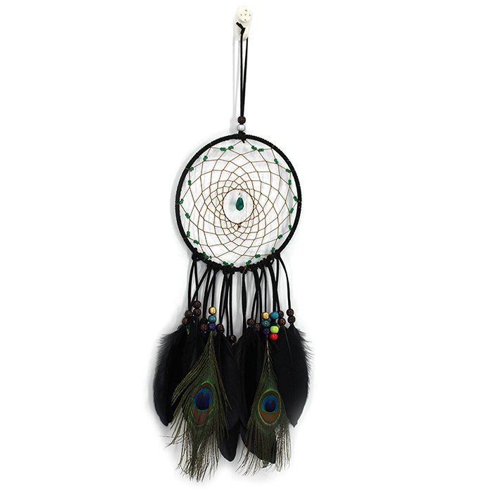 

Twilight Tears Peacock Dream Catcher, Black