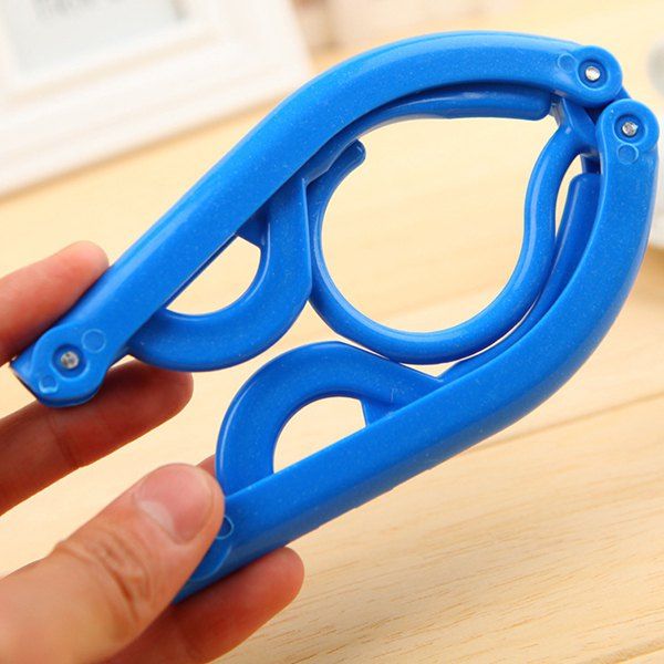 

Travel Portable Folding Clothes Hanger Multifunction Magic Stretch Drying Rack, Blue
