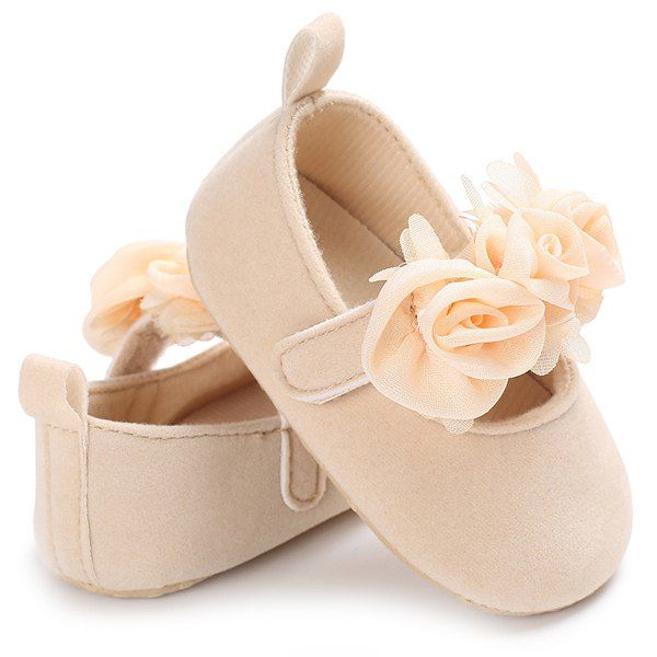 

Girl Flower Soft Bottom Walking Toddler Shoes, Beige