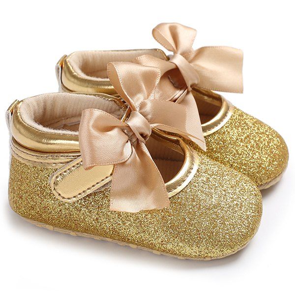 

C - 431 Spring Autumn 0 - 1 Baby Girl Soft Baby Toddler Shoes, Gold