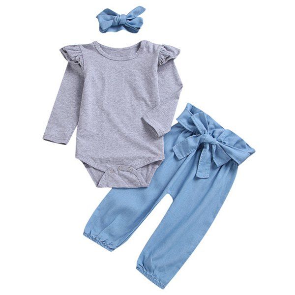

Casual Comfortable Baby Breathable Clothes Suit, Gray cloud