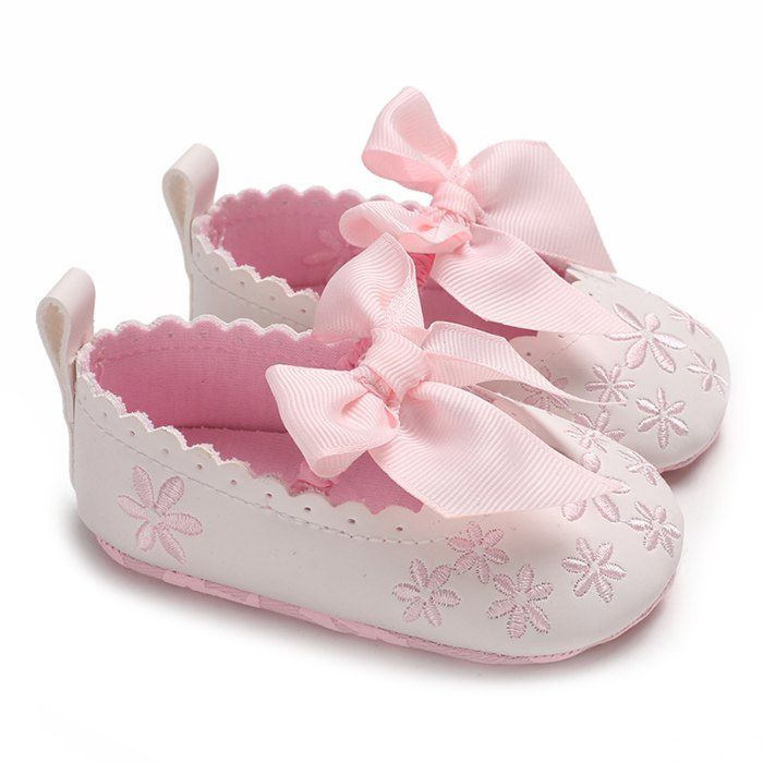 

c - 534 Baby Casual Soft Sole Girls Bowknot Anti-slip Toddler Shoes for 0 - 1 Years Old, Light pink