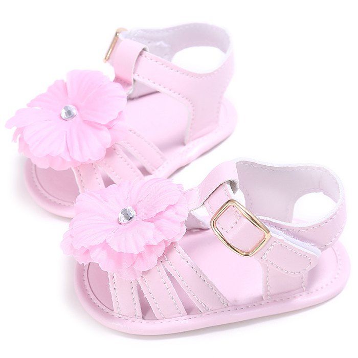 

912 Baby Casual Soft Sole Girls Flower Decoration Anti-slip Toddler Shoes for 0 - 1 Years Old, Light pink