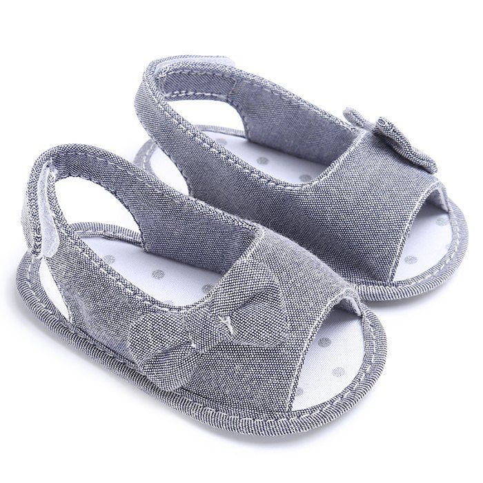 

Cute Girl Baby Bowknot Sandal Prewalker, Gray