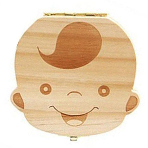 

Wooden Baby Teeth Lanugo Umbilical Cord Collection Box Infant Souvenir, Burlywood