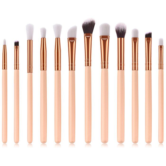 

ZAFUL Eyes Makeup Brushes Set Premium Eye-shadows Make Up Tools 12pcs, Deep peach