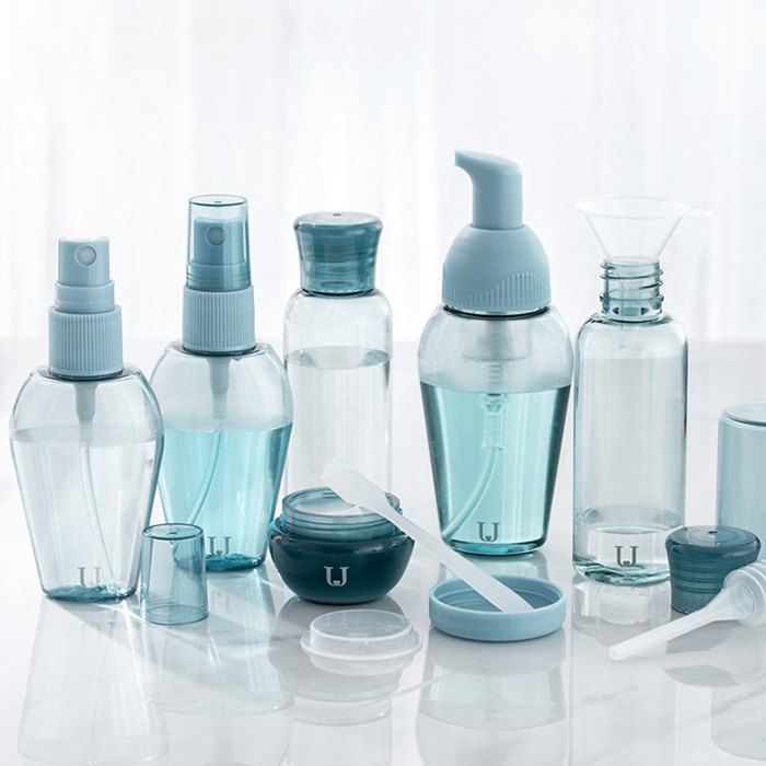 

Jordan Judy Portable Travel Cosmetic Storage Bottle Set, Coral blue