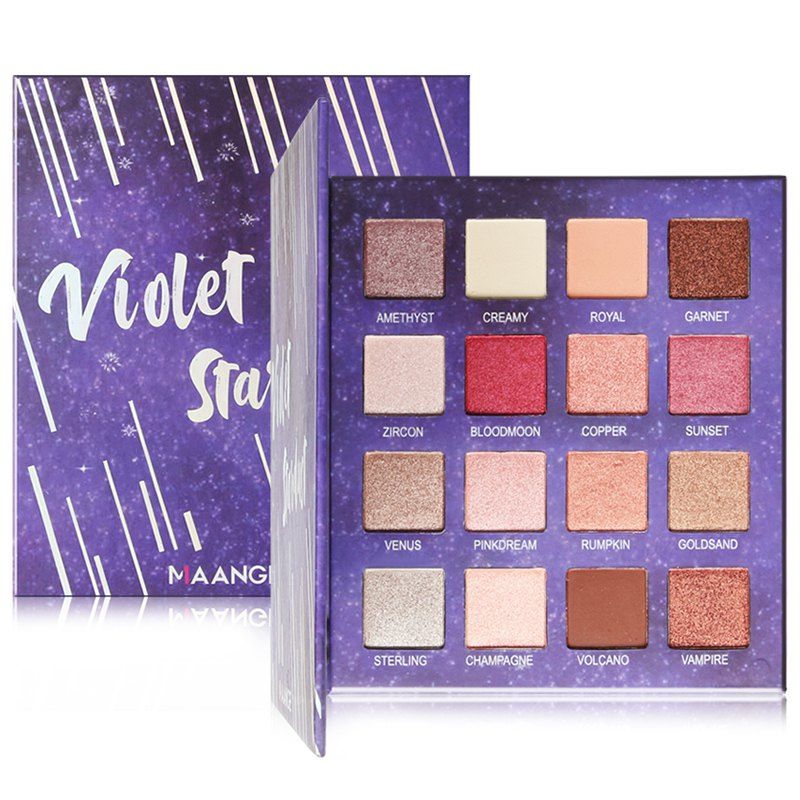 

MAANGE MAG5031 Lavender Purple Series 16 Colors Eyeshadow Palette with Mirror, Purple mimosa