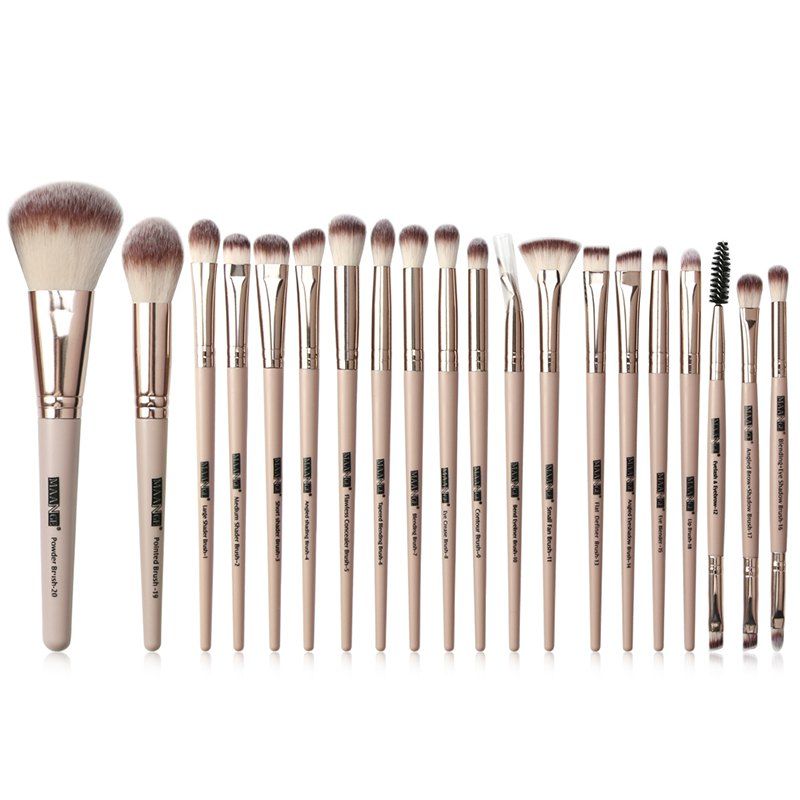 

MAANGE MAG5748 Makeup Brushes Set Beauty Make Up Tools 20pcs, Camel brown