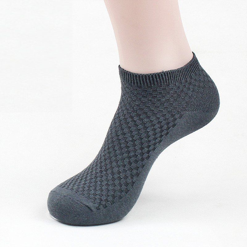 

Men's Summer Bamboo Fiber Short Sock Business Socks Anti-Bacterial Deodorant Breathable Sock, Dark gray