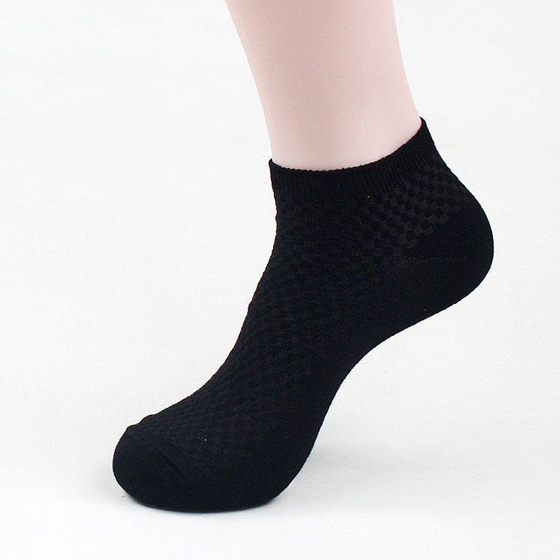 

Men's Summer Bamboo Fiber Short Sock Business Socks Anti-Bacterial Deodorant Breathable Sock, Black