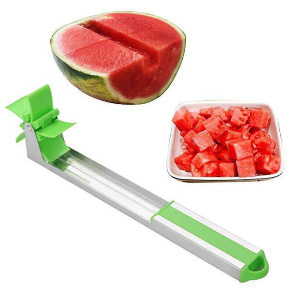 

Windmill Watermelon Cutter 304 Stainless Steel Slicer Cut Block Multi-tool, Algae green