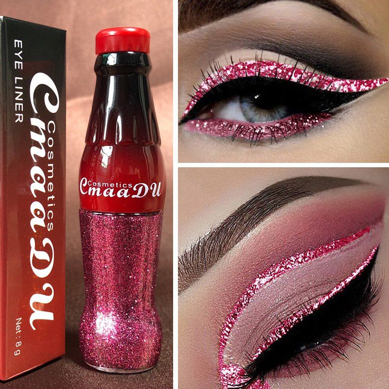 

Cmaadu ME0054 Waterproof Lasting Colorful Flashing Glitter Powder Eyeliner, Multi-b