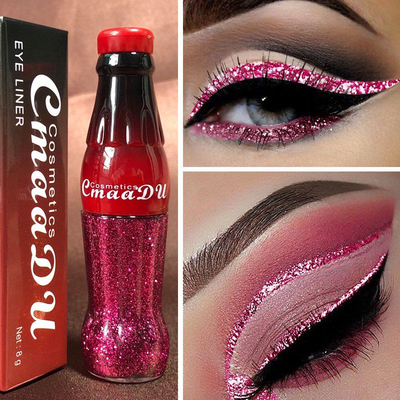 

Cmaadu ME0054 Waterproof Lasting Colorful Flashing Glitter Powder Eyeliner, Multi-c