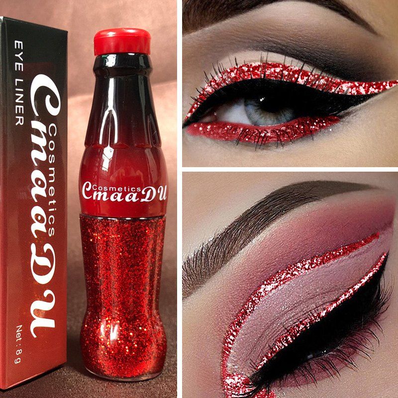 

Cmaadu ME0054 Waterproof Lasting Colorful Flashing Glitter Powder Eyeliner, Multi-e