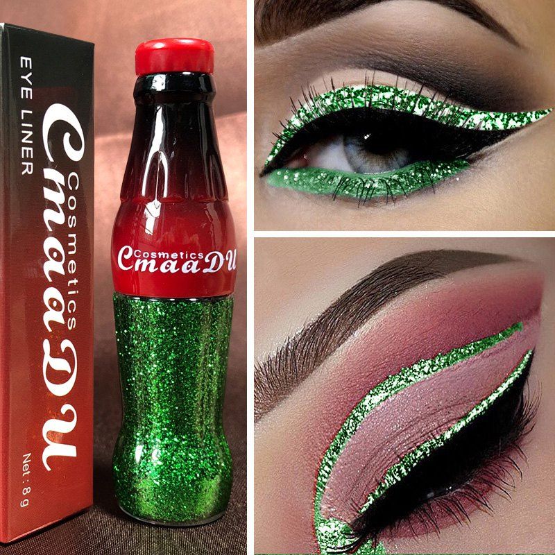 

Cmaadu ME0054 Waterproof Lasting Colorful Flashing Glitter Powder Eyeliner, Multi-g