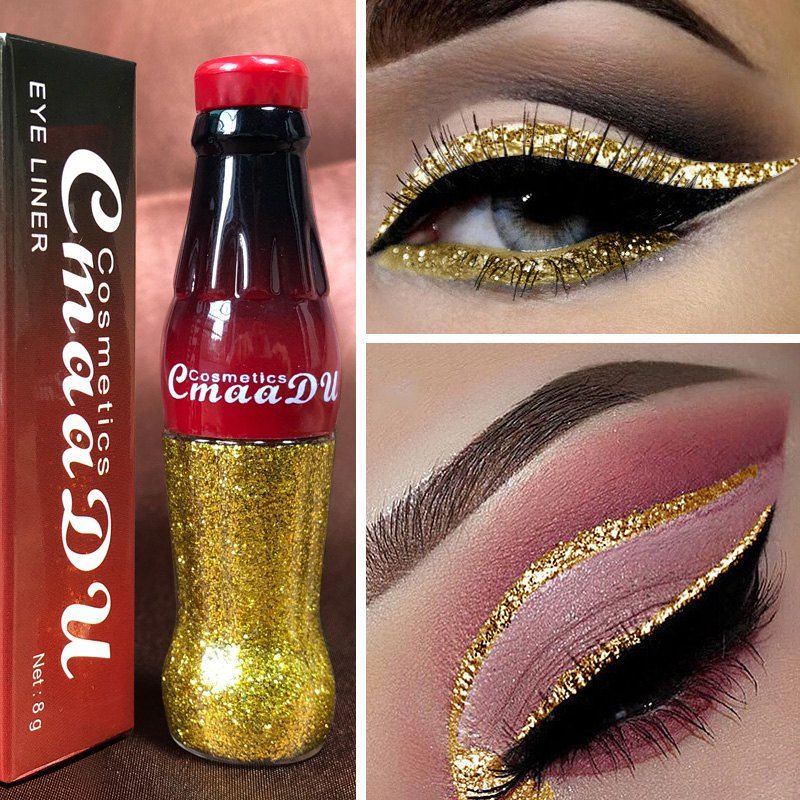 

Cmaadu ME0054 Waterproof Lasting Colorful Flashing Glitter Powder Eyeliner, Multi-h