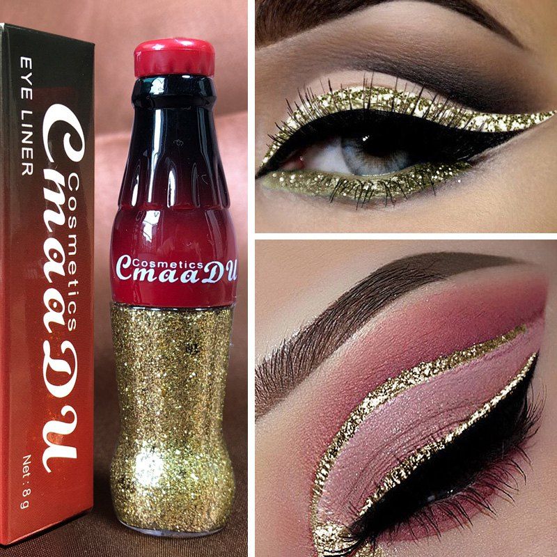 

Cmaadu ME0054 Waterproof Lasting Colorful Flashing Glitter Powder Eyeliner, Multi-i