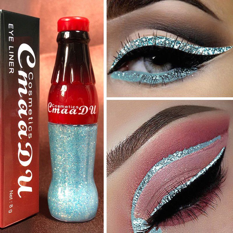 

Cmaadu ME0054 Waterproof Lasting Colorful Flashing Glitter Powder Eyeliner, Multi-l