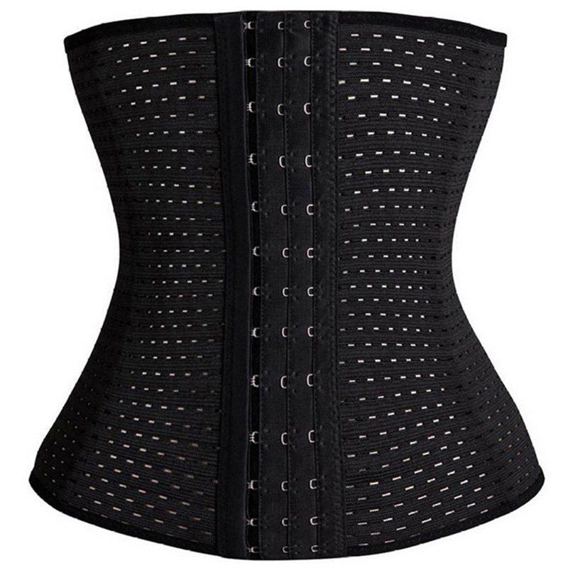 

HYZ03 Three-breasted Adjustable Hollow Breathable Thin Waist Shaping Belt, HYZ03, Black