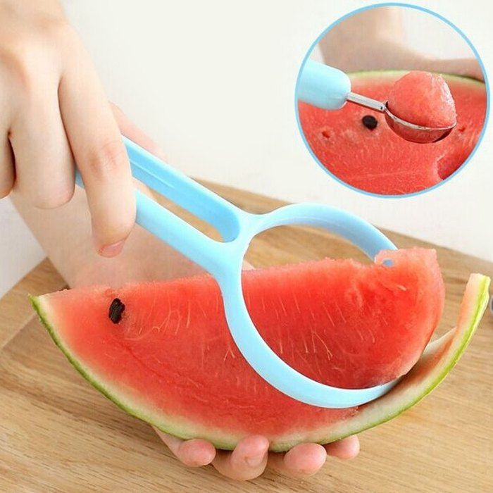 

2-in-1 Labor-saving Kitchen Watermelon Peeling Ball Digger Fruit Cut Tool, Light sky blue