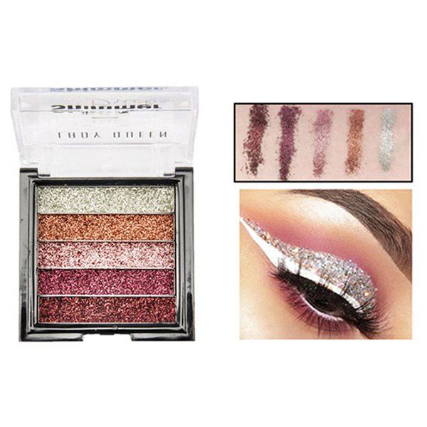 

ME0061 5 Color Beauty Waterproof Long-lasting Natural Glitter Stage Makeup Eye Shadow Tray, Multi-b