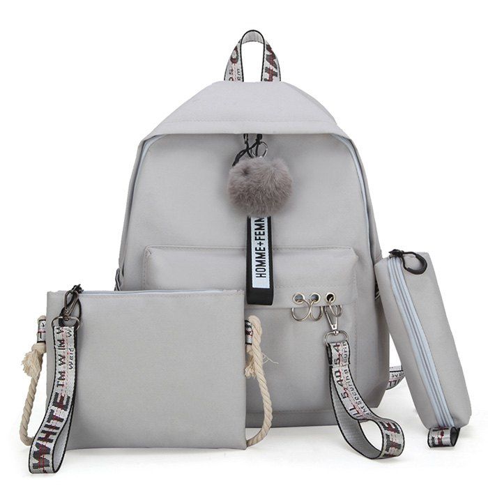 

J863 Mother-child Outdoor Backpack Schoolbag 3pcs, Battleship gray