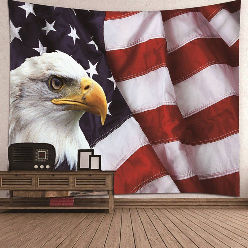 

Patriotic American Flag Printed Tapestry, Multi-a