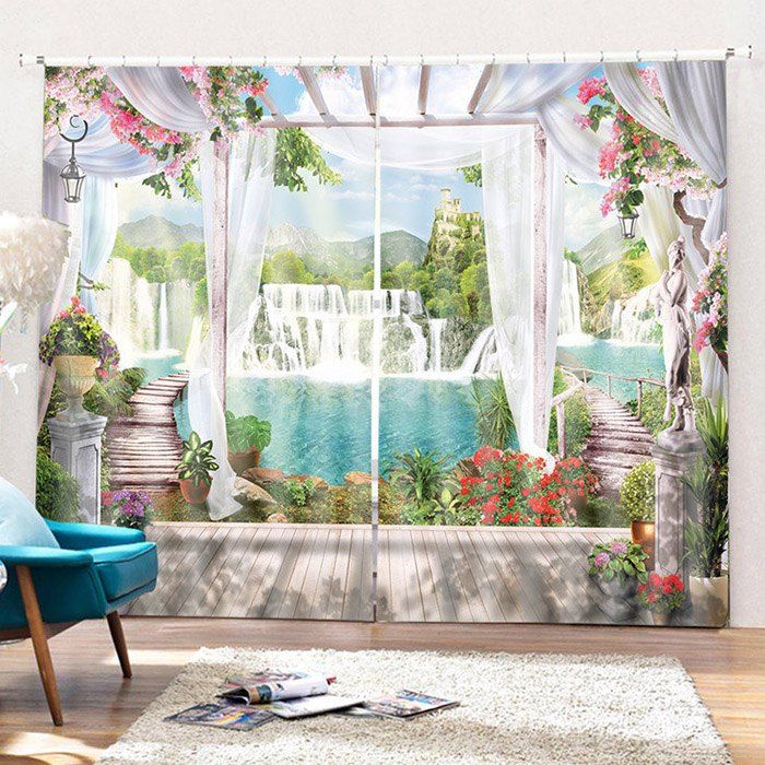35 Off Home Decoration Waterfall Curtain Rosegal Home Decoration Waterfall Curtain 200 X 85cm
