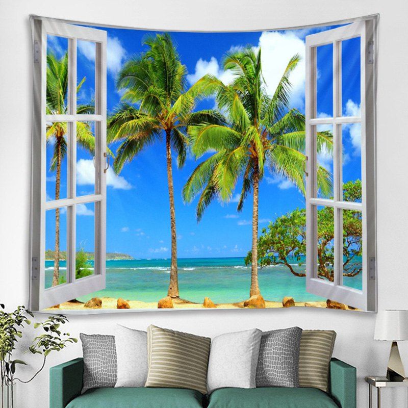 

Seaweed Polyester Printed Tapestry, Dodger blue