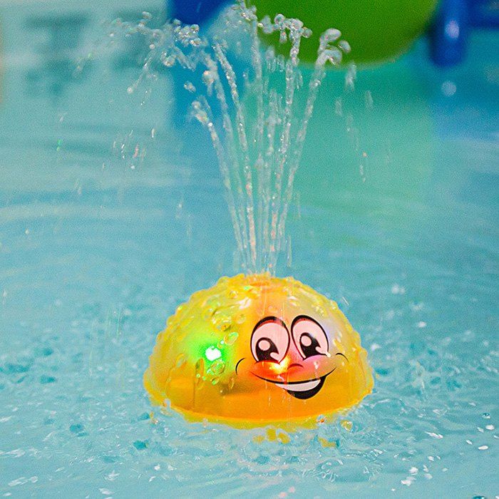 

Electric Induction Sprinkler Ball with Light Music Baby Bath Toy, Yellow