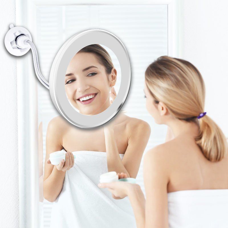 

LED Makeup Mirror 10X Magnifying, Silver