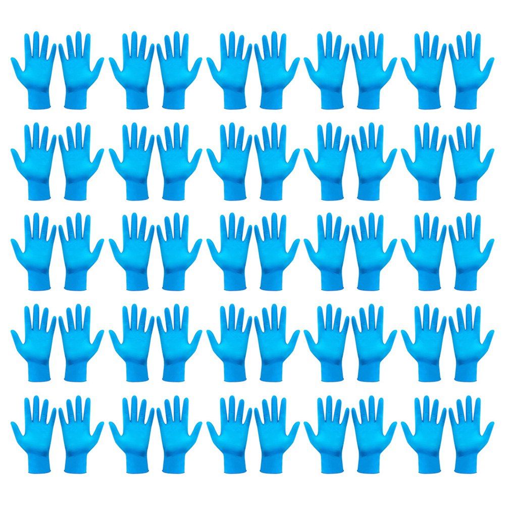

Safety Disposable NBR (Nitrile Butadiene Rubber) Gloves Personal Protective Equipment, Crystal blue