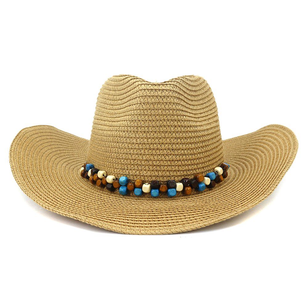 

NZCM092 Cowboy Hat Seaside Beach Hat Male Outdoor Sun Hat, Khaki