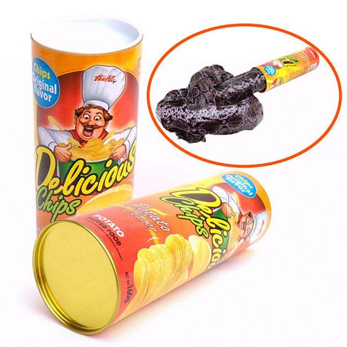 

Tricky Toys Simulation Potato Chips Bounce Snake Novelty Surprised Toy, Multi