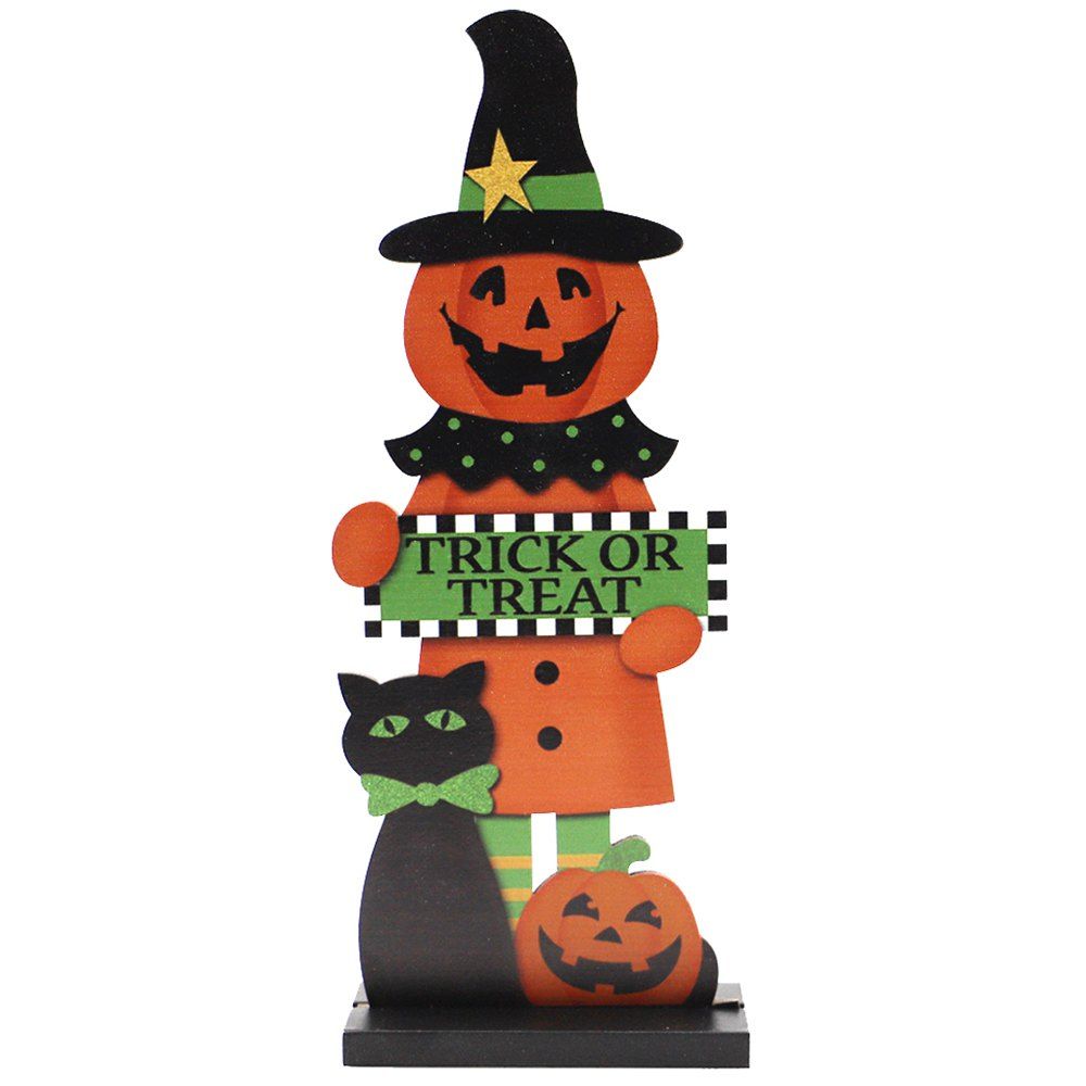 

JM02005 Wooden Halloween Pumpkin People Home Decoration Decoration Crafts, Multi