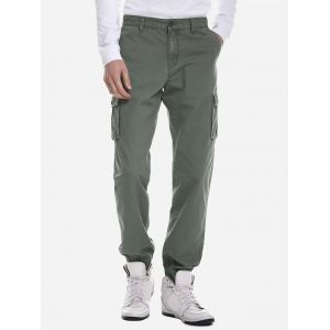 

ZAN.STYLE Men Slim Cargo Pants, Army green