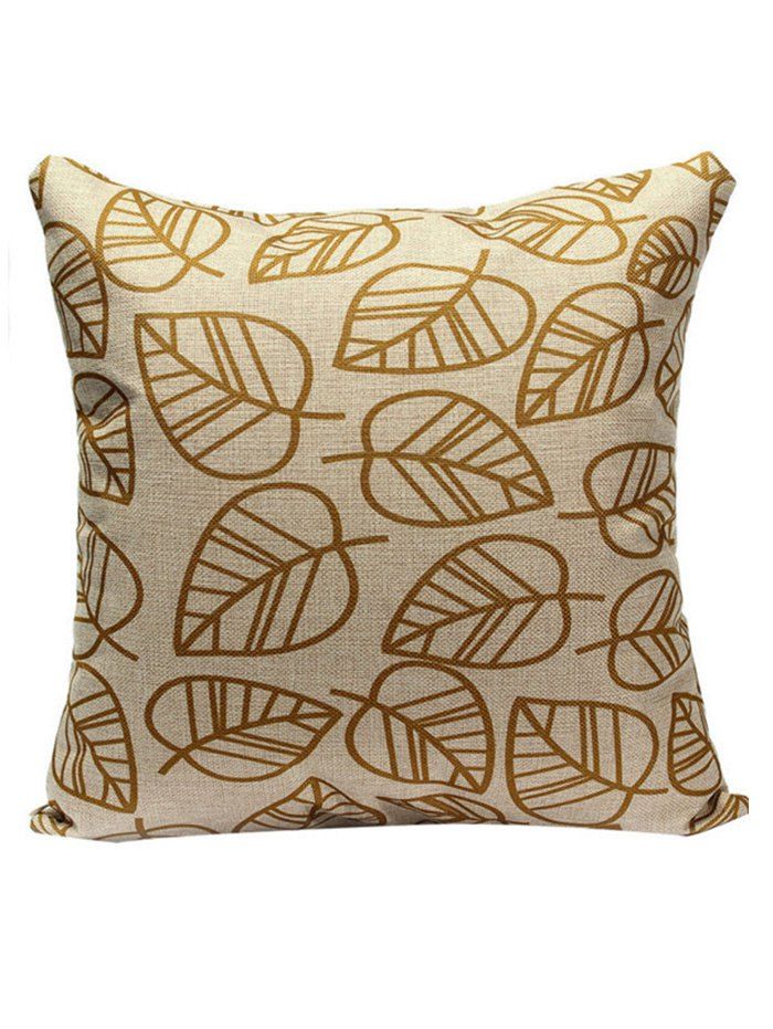 

Leaves Sofa Cushion Pillow Case, Light khaki