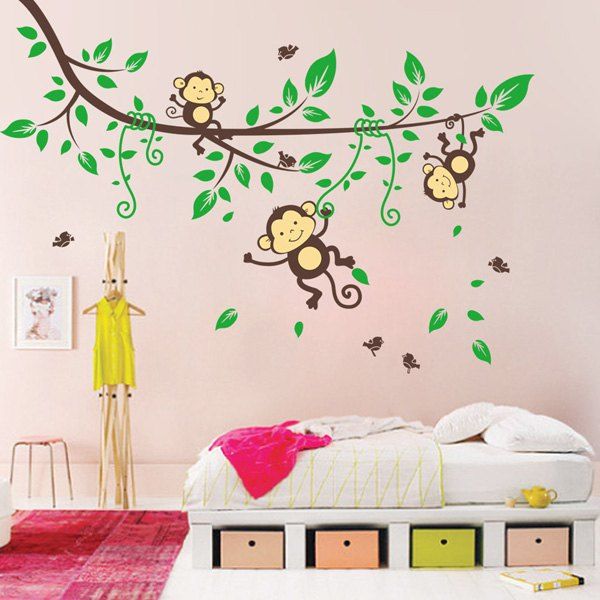 

Cartoon Forest Monkey Children Room Wall Art Sticker, Colormix