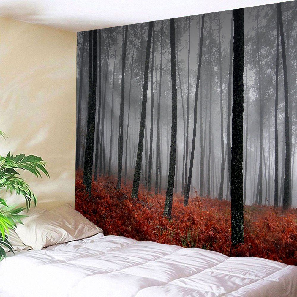 

Foggy Grove Wall Tapestry For Bedroom Decor, Gray