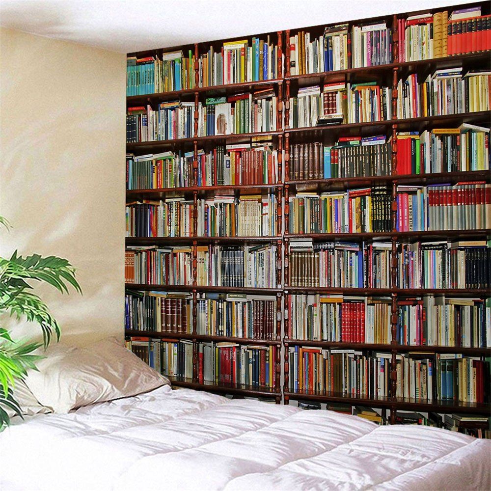 

Bookshelf Wall Blanket Polyester Hanging Tapestry, Colormix