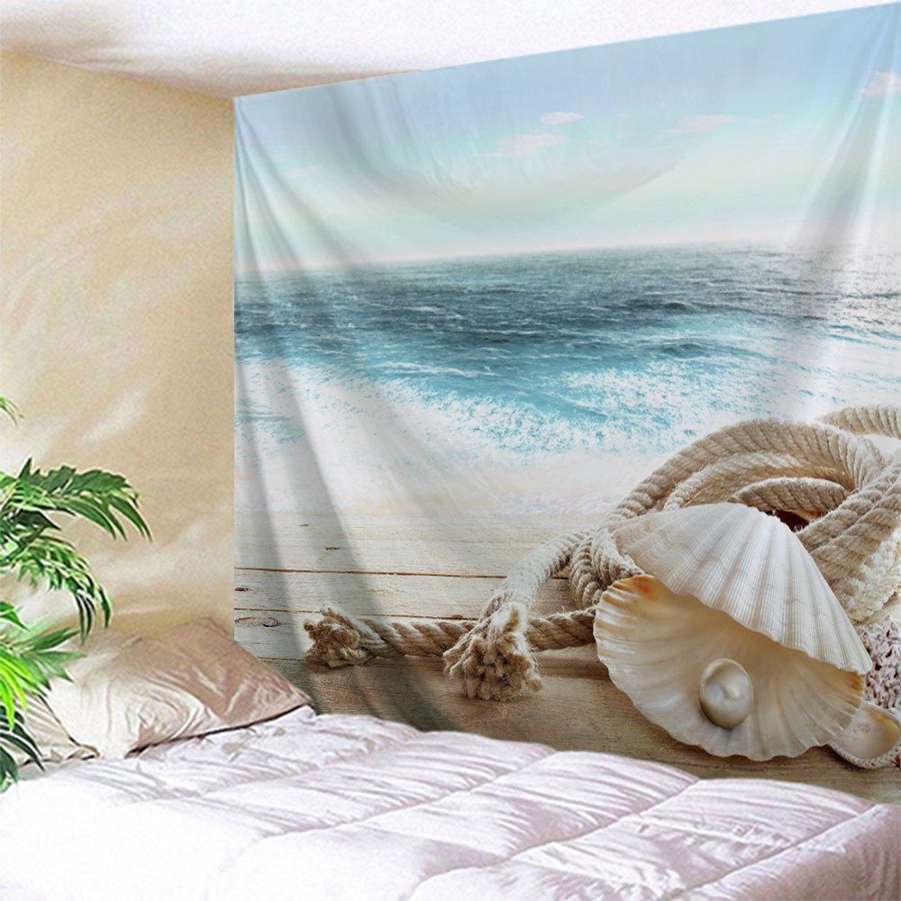 45% OFF] Beach Style Wall Hanging Polyester Throw Tapestry  Rosegal