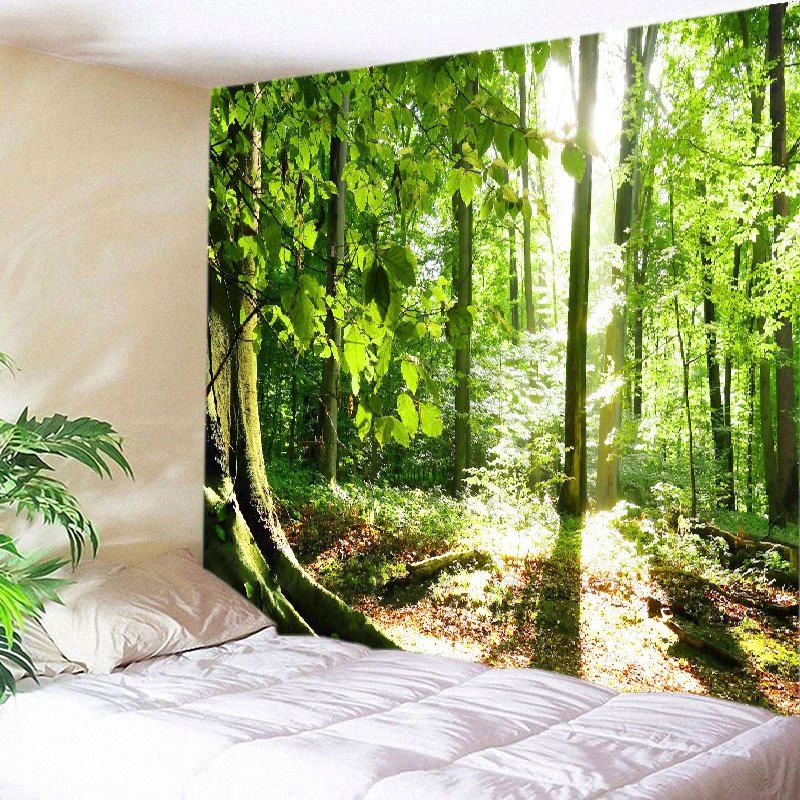 

Forest Sunshine Print Tapestry Wall Hanging Decoration, Green