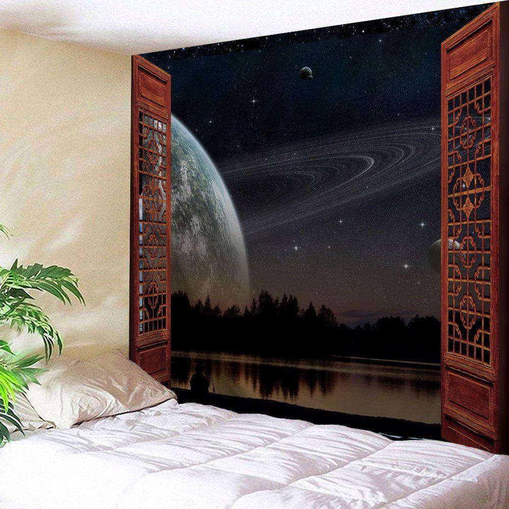 

Window Solar System Print Tapestry Wall Hanging Art Decoration, Colormix