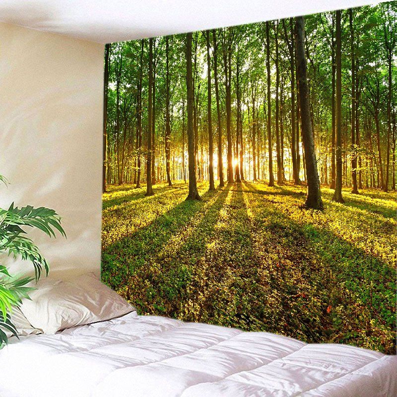 

Sunshine Forest Lawn Print Tapestry Wall Hanging Art Decoration, Green