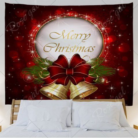 

Christmas Bells Print Tapestry Wall Hanging Art Decoration, Red